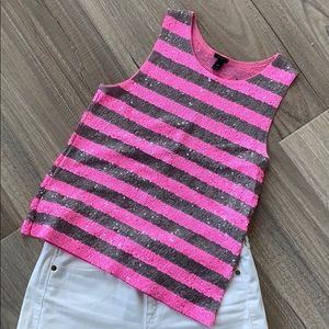 Pink & Gray Sequined Tank Top (J. Crew)